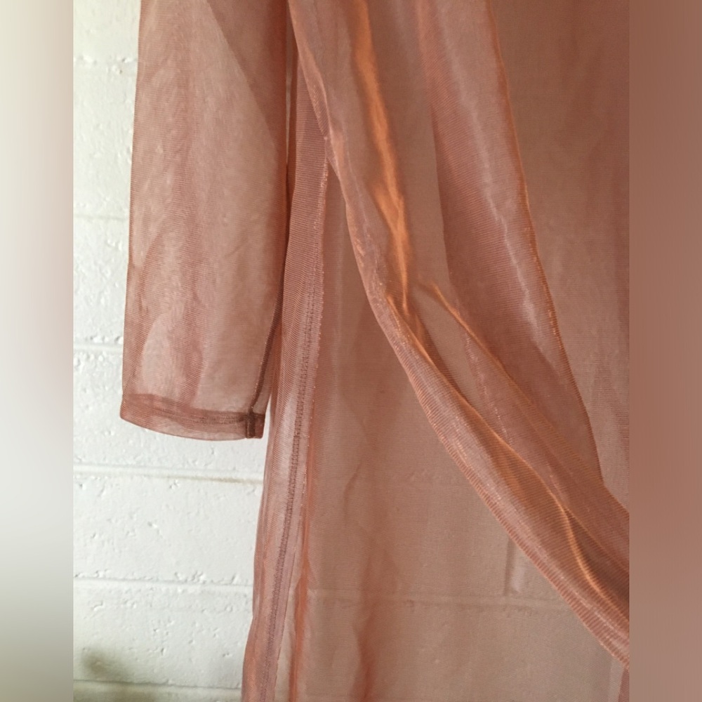 Elegant Sheer metallic copper overlay Dress - Picture 8 of 9